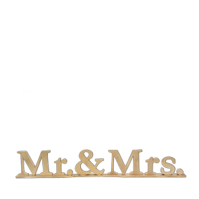 Schriftzug "Mr & Mrs" Holz gold mieten