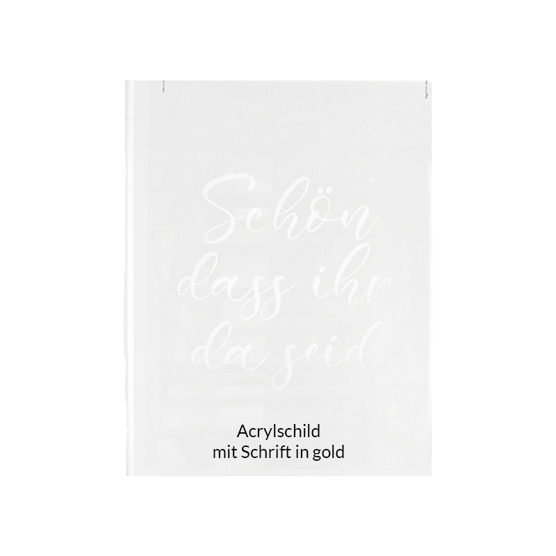 Willkommensschild/ Acryl Schild  "Schön dass ihr da seid" mieten Hochzeit