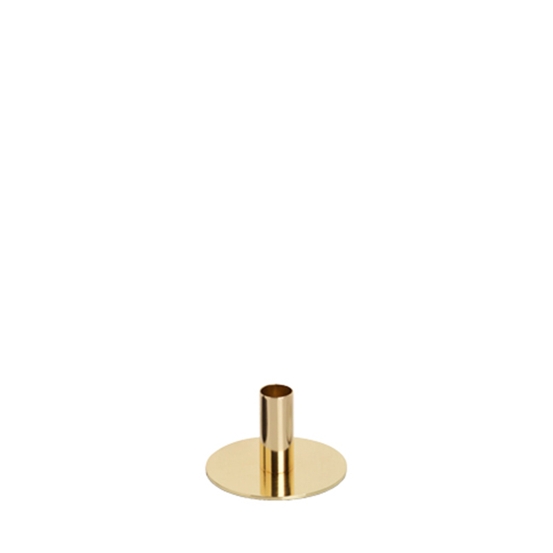 Kerzenständer 1-arm Höhe 6,5cm, Metall gold LINE short | Kerzenhalter | Kerzenleuchter Hochzeit mieten