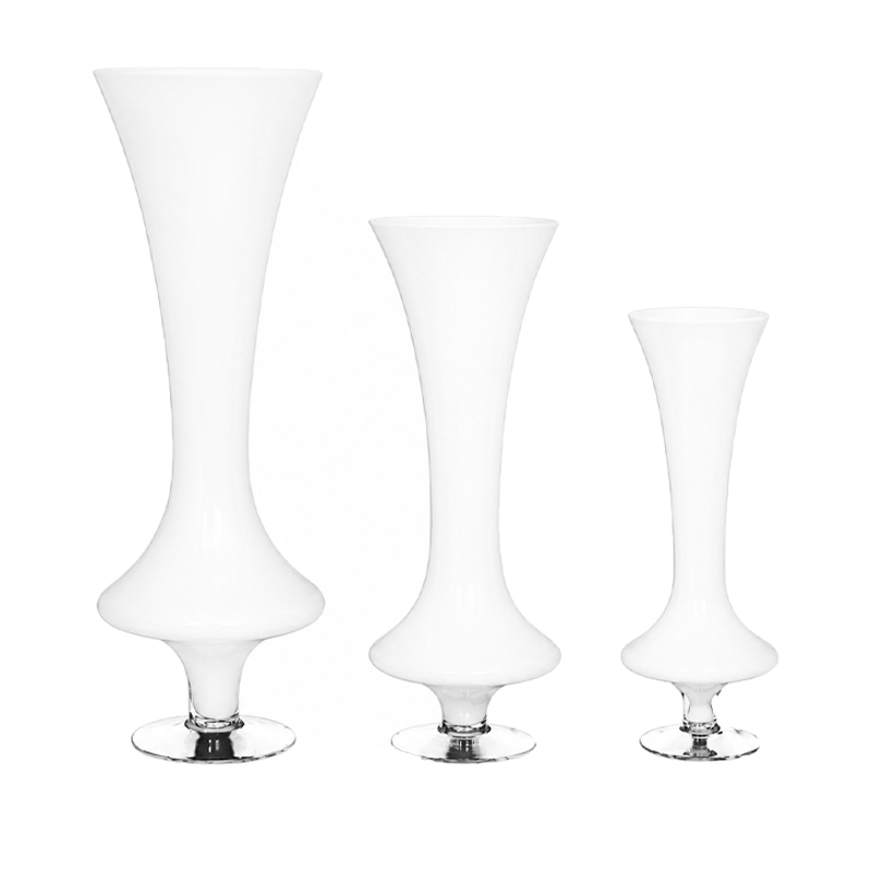 Vase/ Bodenvase Trompete weiss hoch mieten Deko Säule Raum, Tisch