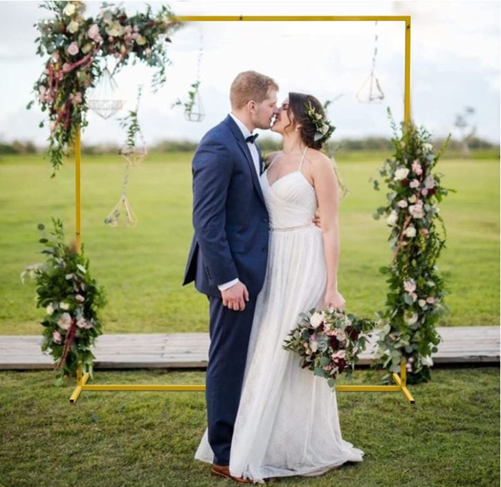 Traubogen Metall gold geometrisch rechteckig für Hochzeit  freie Trauung mieten_2