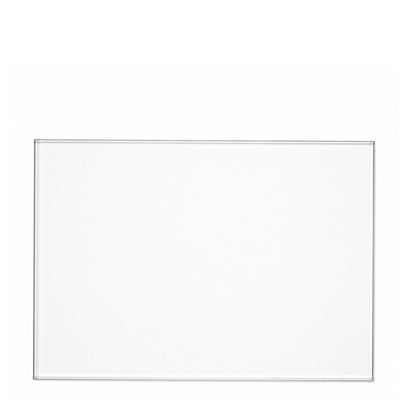 Trendiger Platzteller Glas rechteckig 30x20cm mieten für Hochzeit Event