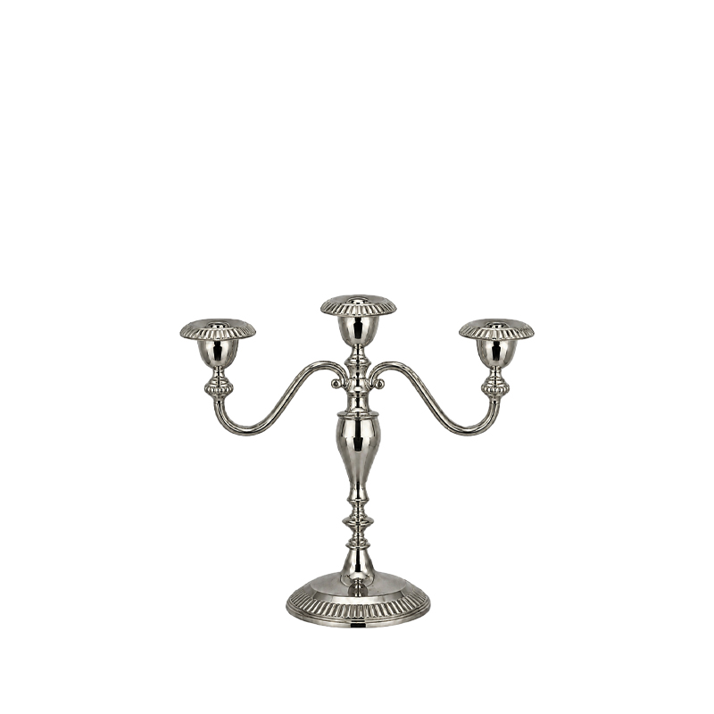 Kerzenständer | Kerzenleuchter 3-arm silber mieten Hochzeit, Feier, Event