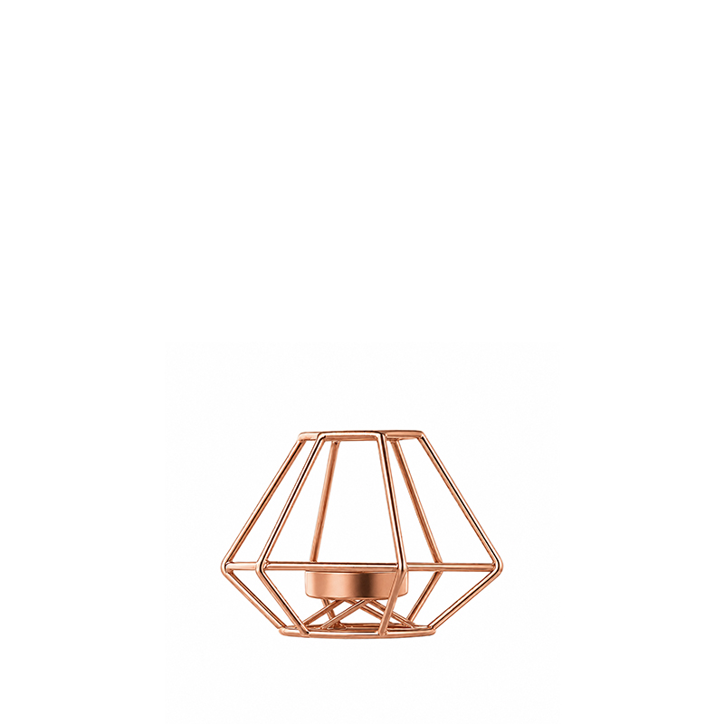 Teelichthalter geometrisch kupfer/ roségold mieten Hochzeit, Feier, Event