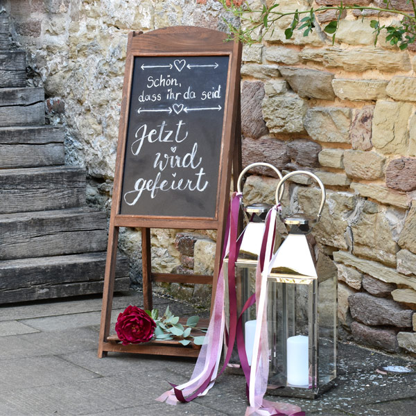 Laterne silber Edelstahl rechteckig mieten für Hochzeit und Veranstaltung Aussendekoration