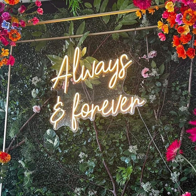 LED Schriftzug LED Sign Always & Forever mieten für Hochzeitsdekoration und Verleih Trauung