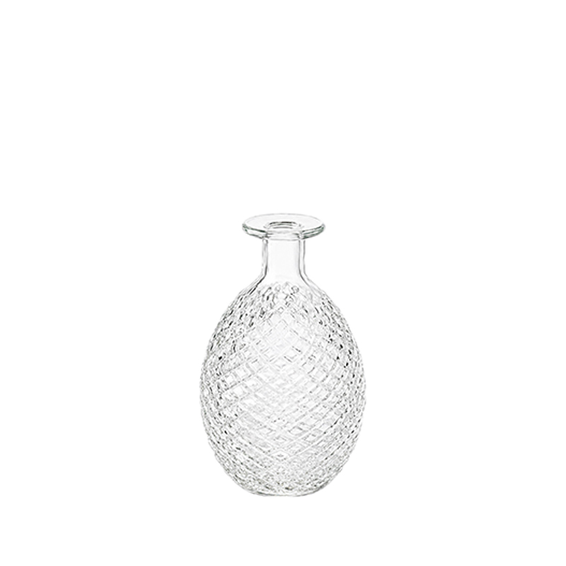 Flaschenvase Kristall klar klein mieten für Hochzeiten