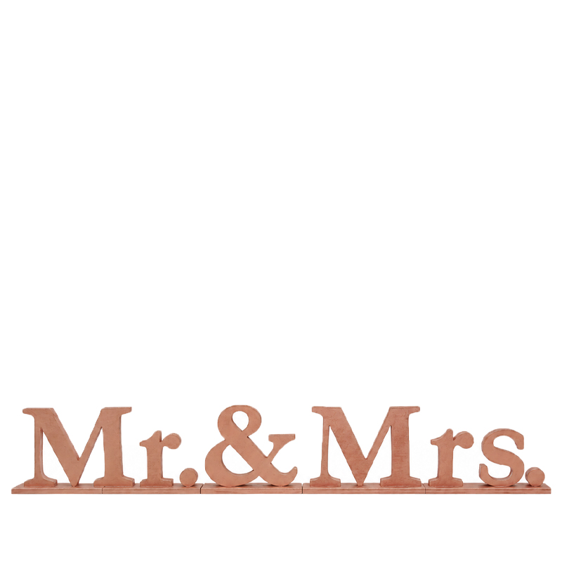 Schriftzug "Mr. & Mrs.", Holz kupfer | roségold [mieten]