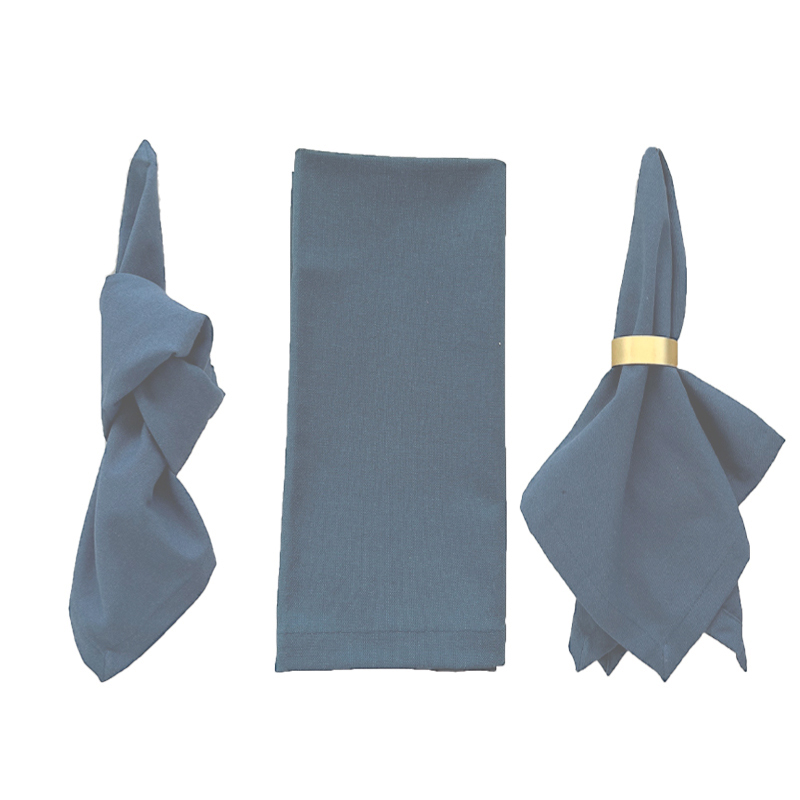 Serviette Leinen 45x45cm |  dusty blue hellblau staubblau | mieten | Verleih für Hochzeit geburtstag Event