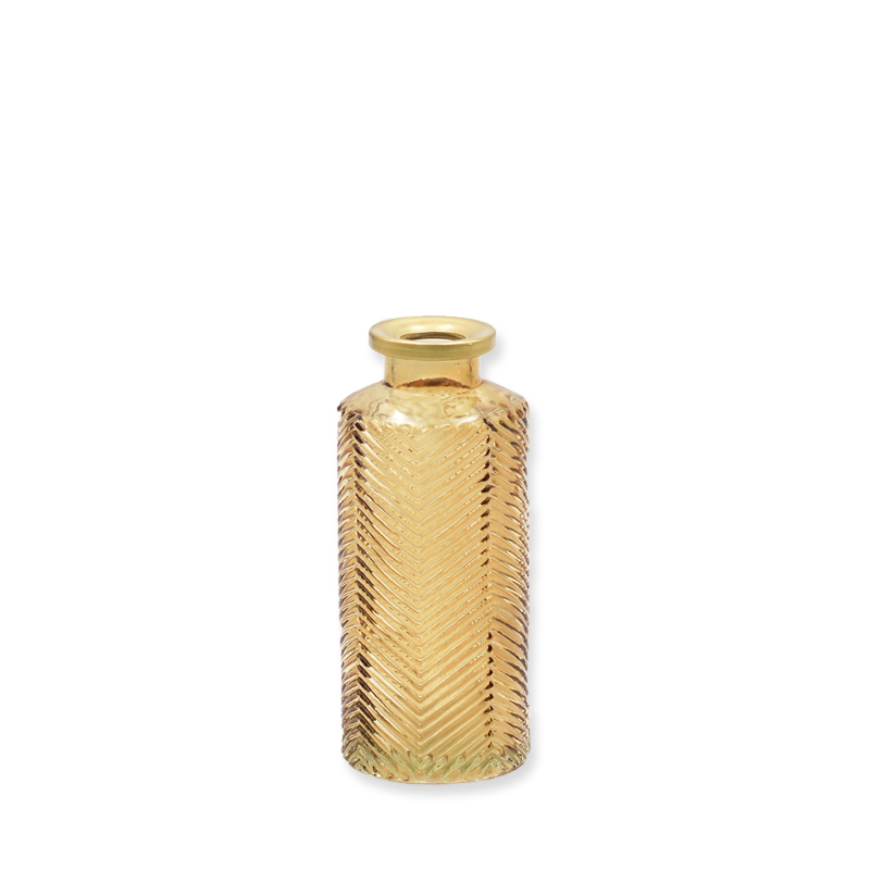 Flasche beige mit Goldrand, Glas beige mieten für Tischdekoration Hochzeit