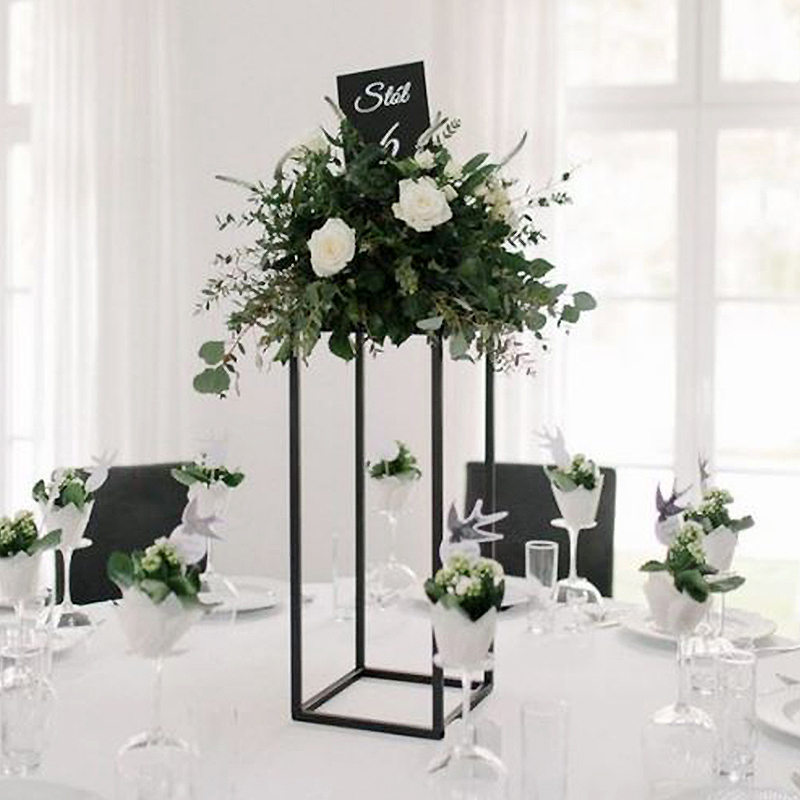 Blumenständer Metallständer Metall schwarz 60cm für Tischdekoration mieten für Hochzeit und Event_4