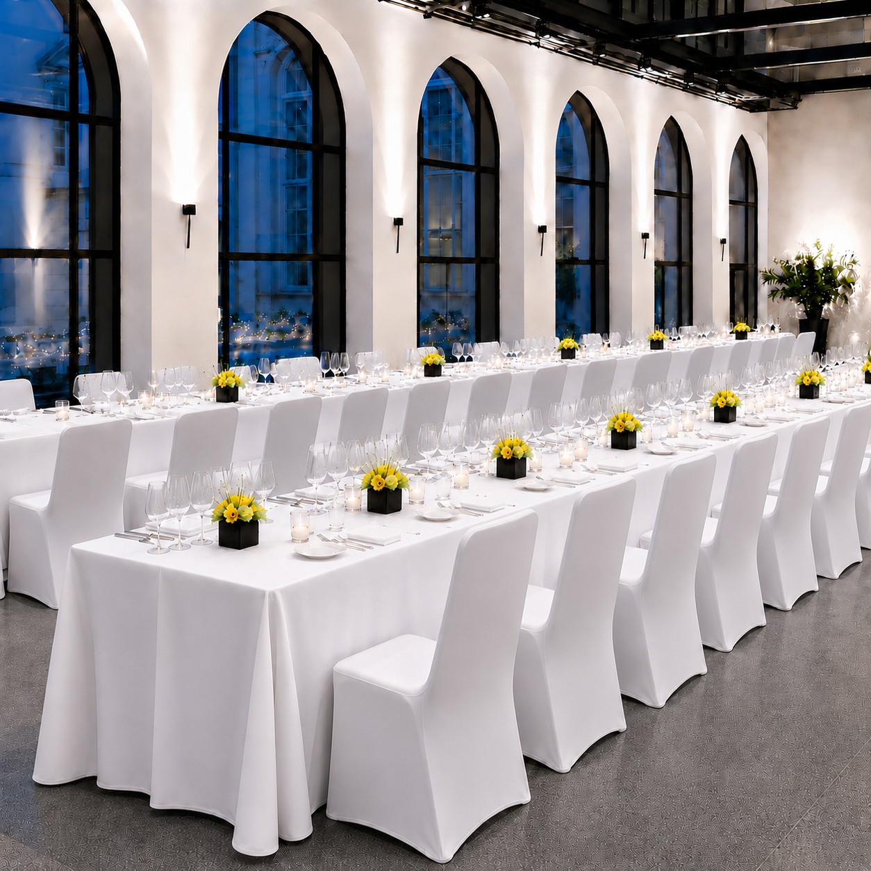 Stuhlhusse weiss universell stretch für Stühle | günstig mieten Verleih Hochzeit Feier Event_3