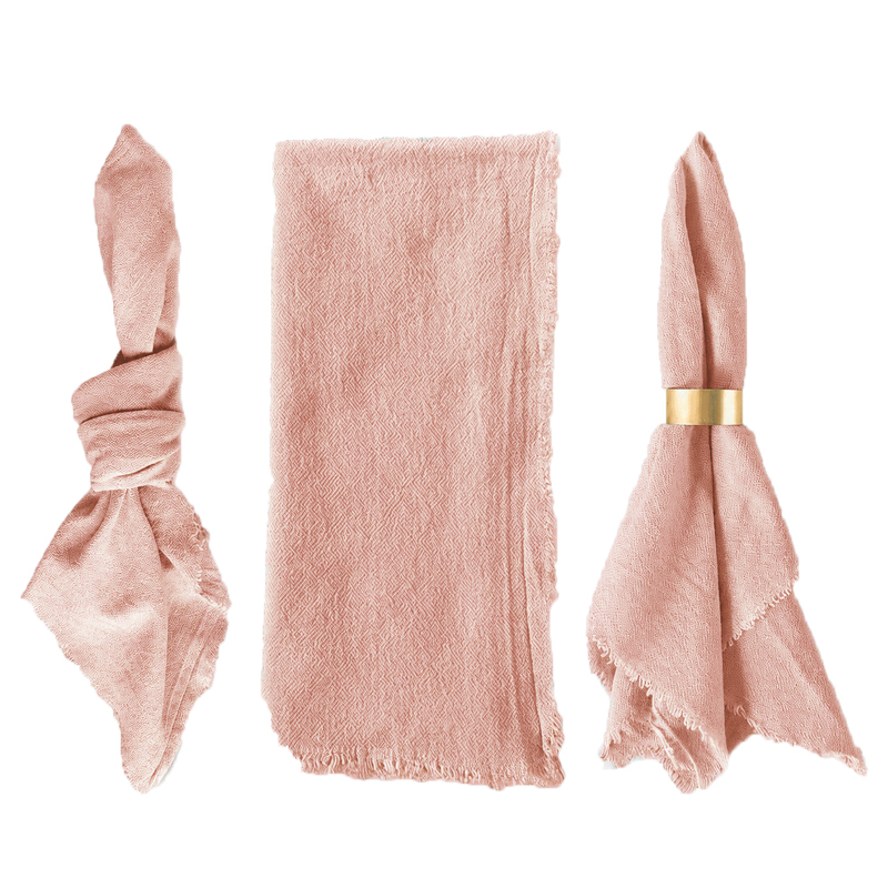 Serviette Leinen Crackle dusty rose altrosa | mieten | Verleih für Hochzeit und Event