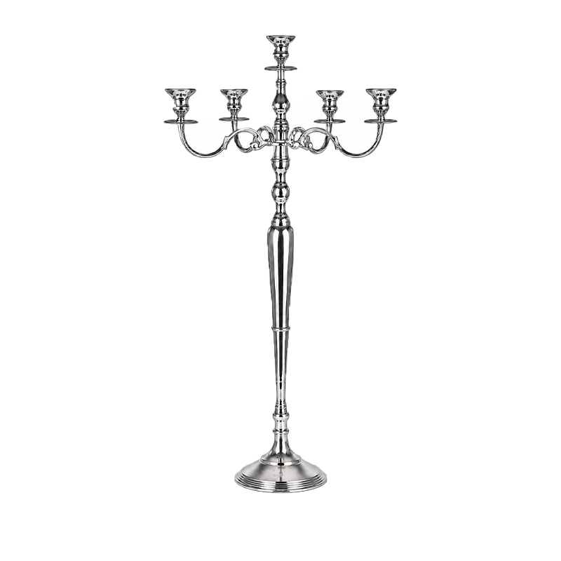 Kerzenständer | Kerzenleuchter | Kerzenhalter 5-arm 160cm XXL | silber | hochzeit, Event, feier [mieten]