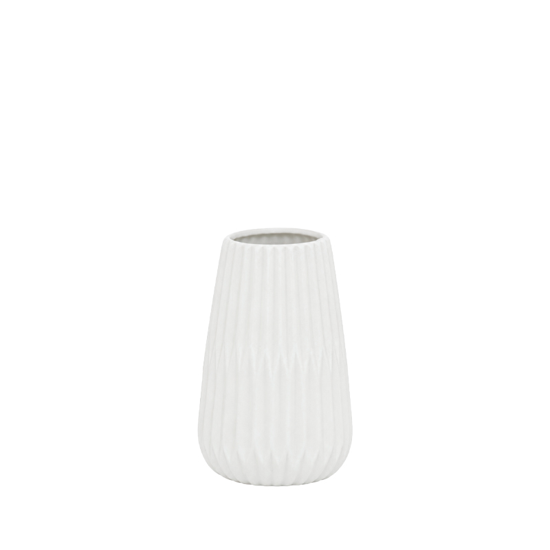 Vase Flaschenvase Rille Keramik weiss Mieten Tischdeko Hochzeit Feier 4