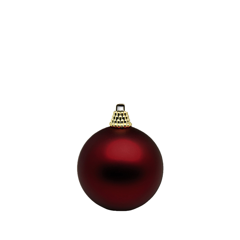Weihnachskugel | Kunststoff dunkelrot matt | Verleih Deko Weihnachtsfeier [mieten]