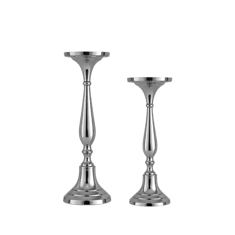 Kerzenständer | Kerzenhalter 1-arm silber hoch mieten für Hochzeit und Event