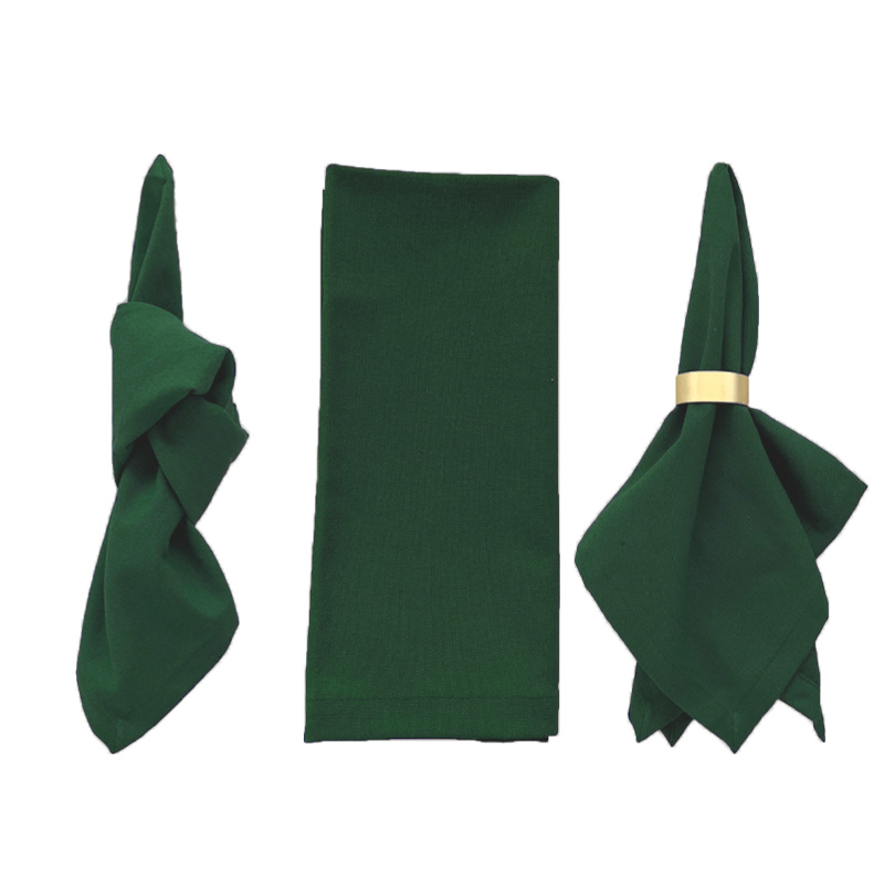 Stoffserviette aus leinen 45x45cm in dunkelgrün forestgreen tannengrün | Miete für Hochzeit Event geburtstag party