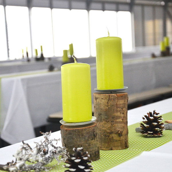 Kerzenständer 1-arm Birkenstamm Holz Weihnachtsdeko mieten