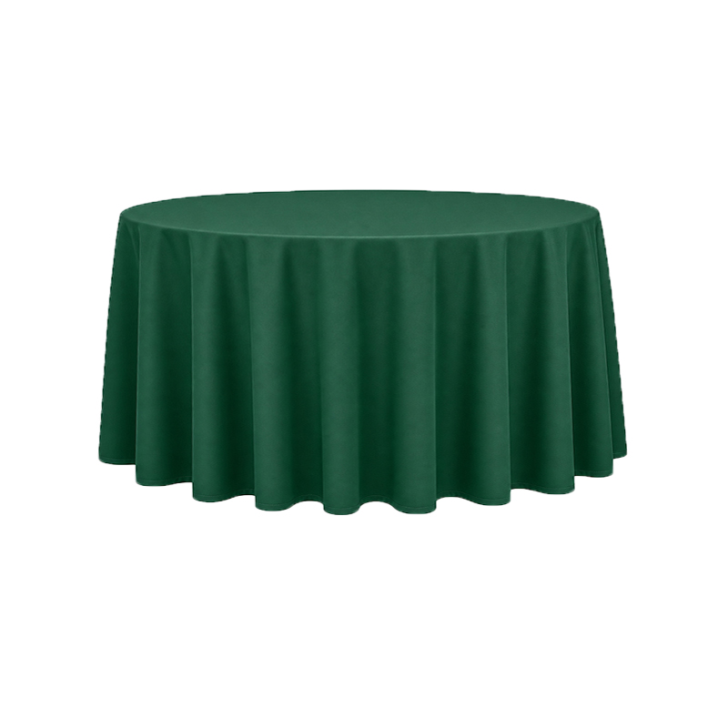 Tischdecke_Polyester_rund_305cm_forestgreen_emerald_dunkelgrün_mieten_I_Verleih_Hochzeit_Feier_Event_Geburtstag_Catering_Firmenevent