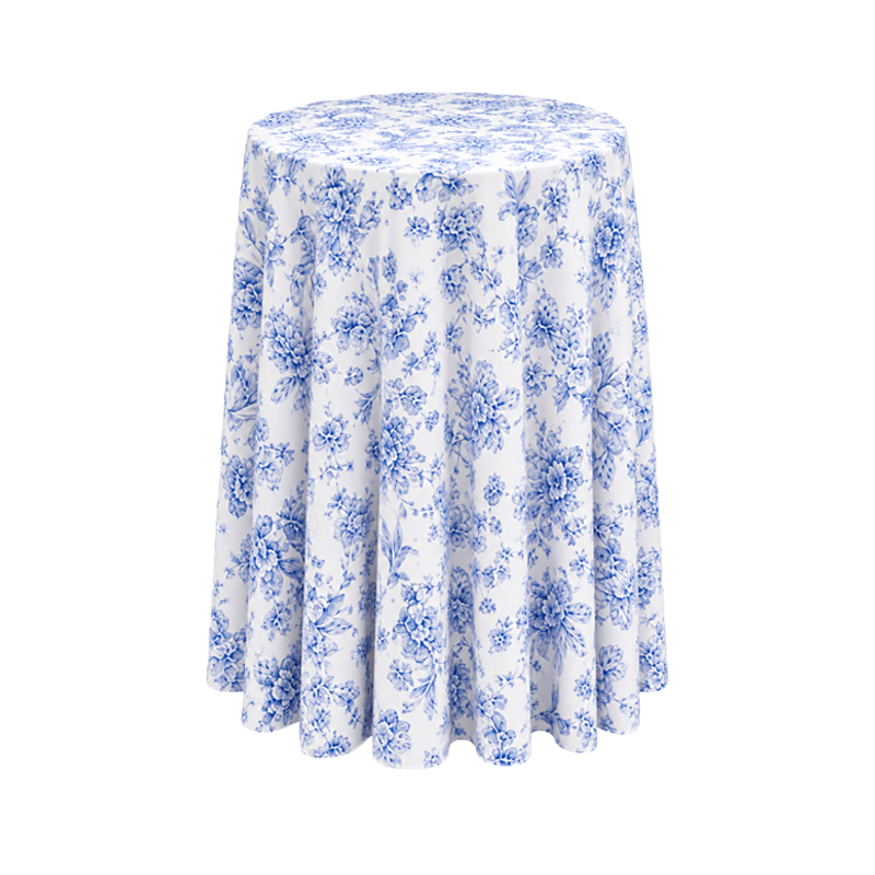 Tischdecke_Polyester_rund_305cm_floral_blumig_blau_mieten_I_Verleih_Hochzeit_Feier_Event_Geburtstag_Catering_Firmenevent