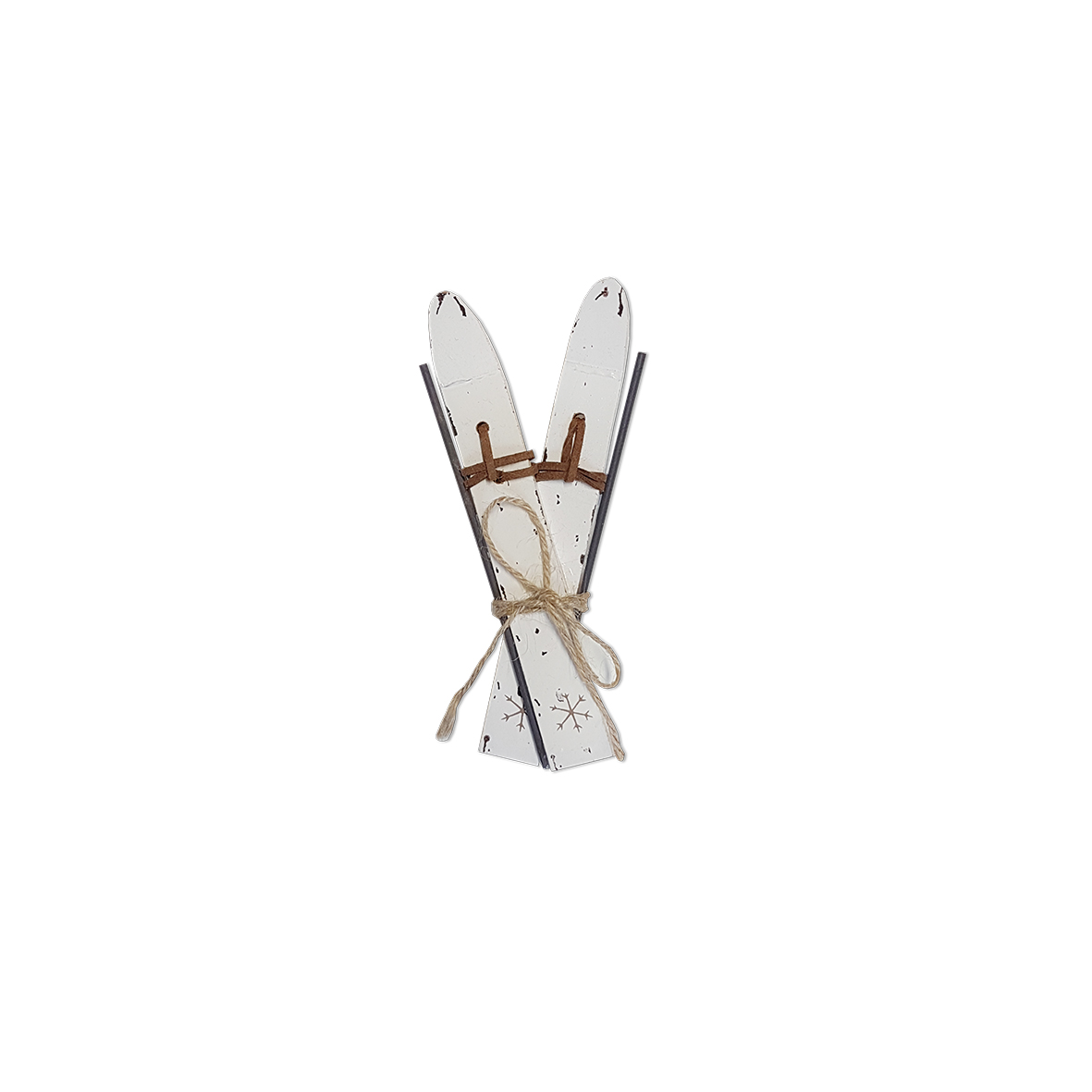 Ski Holz weiß | 15,5cm | zum Legen | Verleih Winterfeier, Apres Ski, Weihnachtsfeier[mieten]