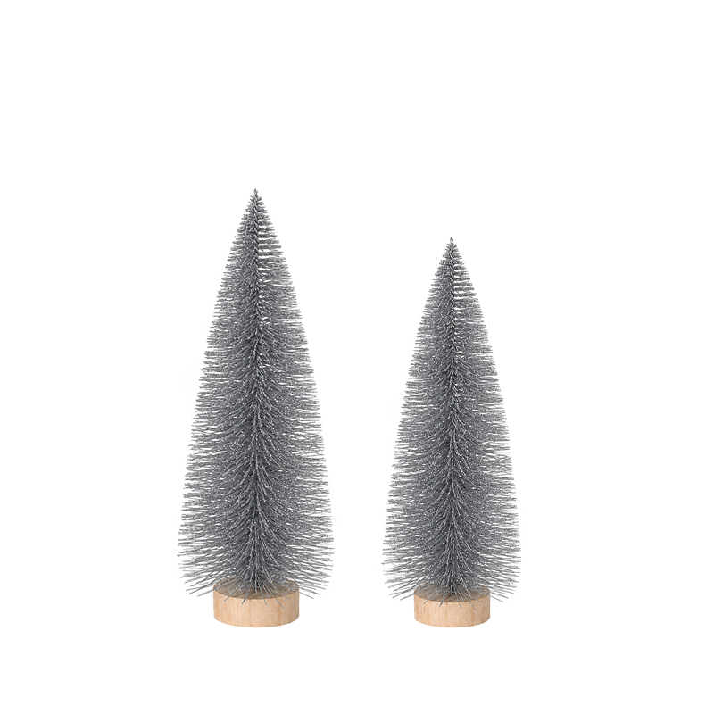 Tannenbaum | Glitter silber | 17cm und 22cm | zum Stellen | Verleih Deko Weihnachtsfeier [mieten]