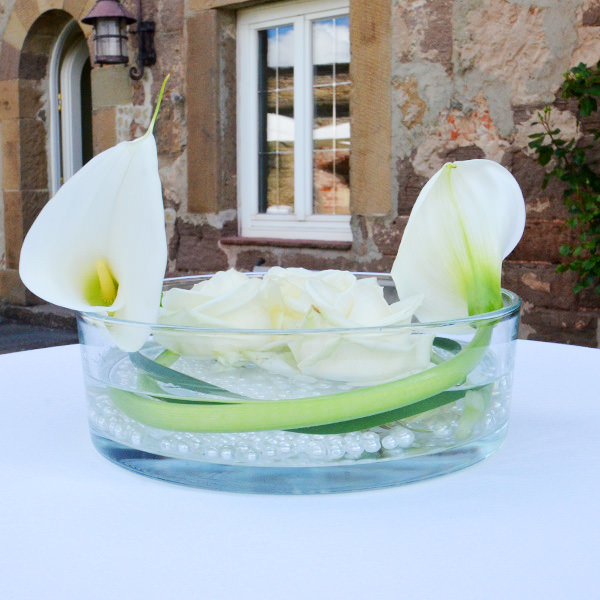 Vase Schale flach Glas klar mieten Tischdeko Feier, Geburtstag; Hochzeit_2