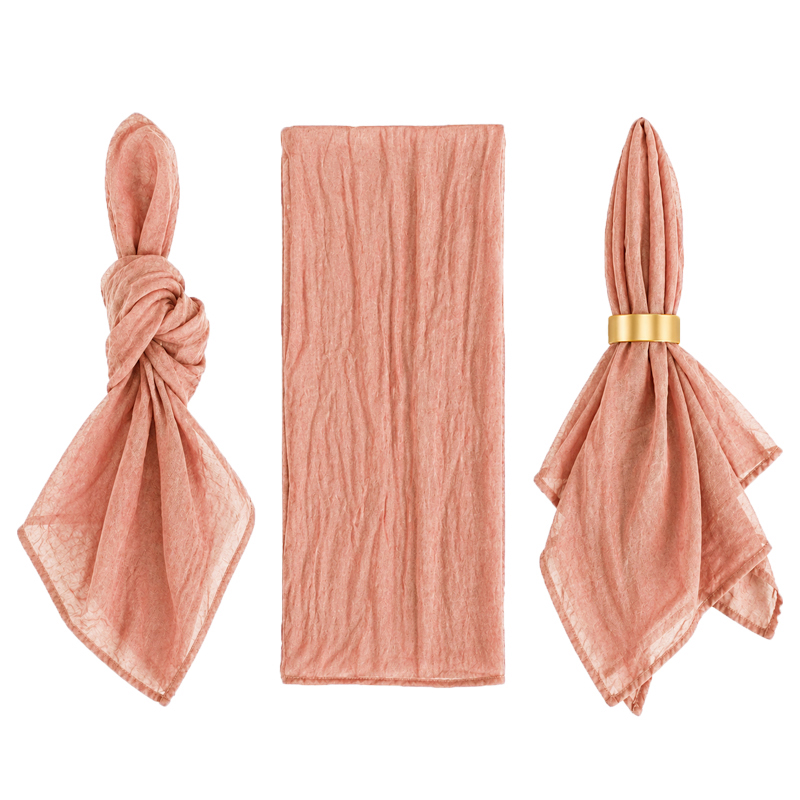 Stoffserviette aus Musselin 45x50cm in dusty mauve | mieten für Hochzeit Event Catering