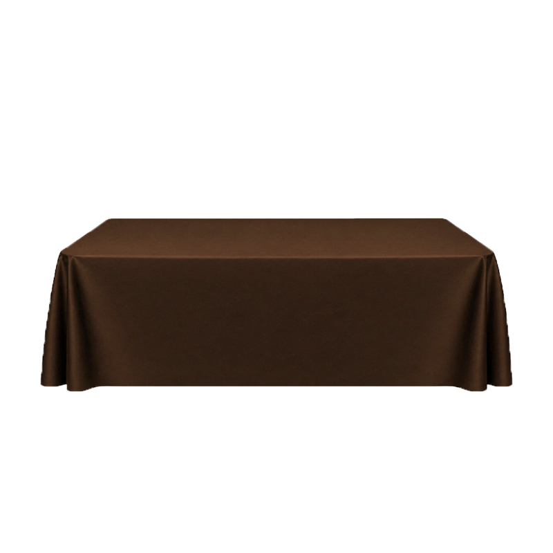 Tischdecke_Polyester_rechteckig_1,30x2,20cm_braun_mieten_I_Verleih_Hochzeit_Feier_Event_Geburtstag_Catering_Firmenevent
