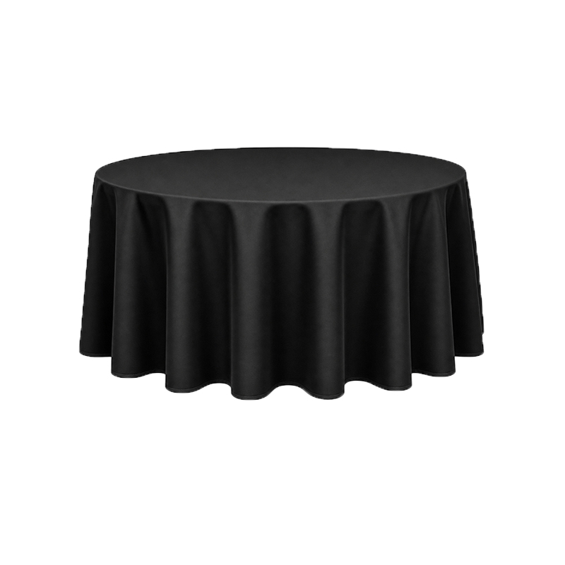 Tischdecke_Polyester_rund_275cm_schwarz_mieten_I_Verleih_Hochzeit_Feier_Event_Geburtstag_Catering_Firmenevent