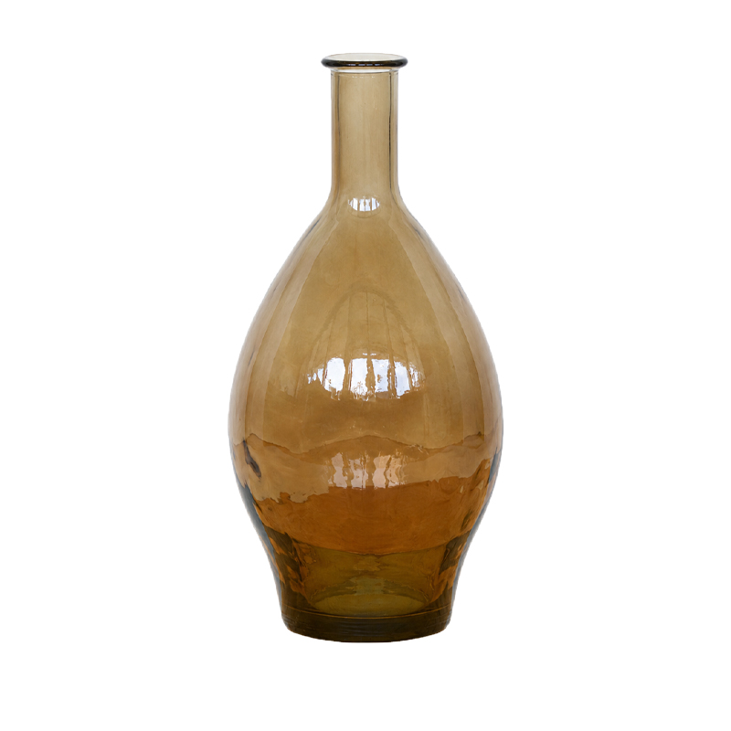 Flaschenvase Bodenvase braun XL, Glas braun mieten für Deko Hochzeit und Event und Freie Trauung