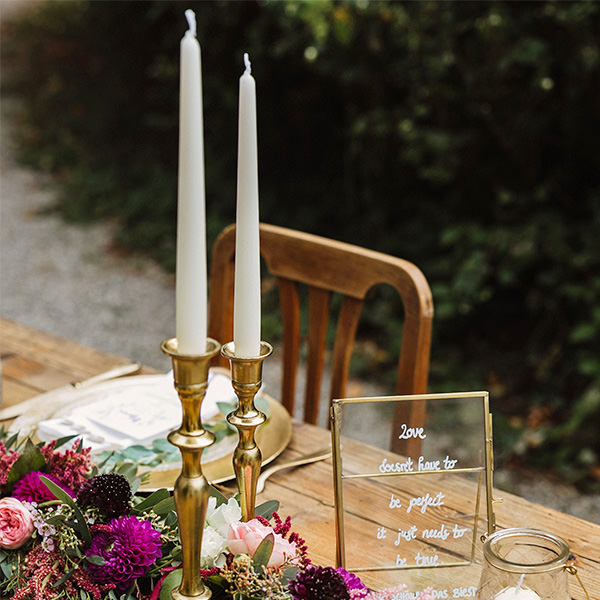 Kerzenständer | Kerzenleuchter | Kerzenhalter 1-arm gold Hochzeit Dekoration mieten