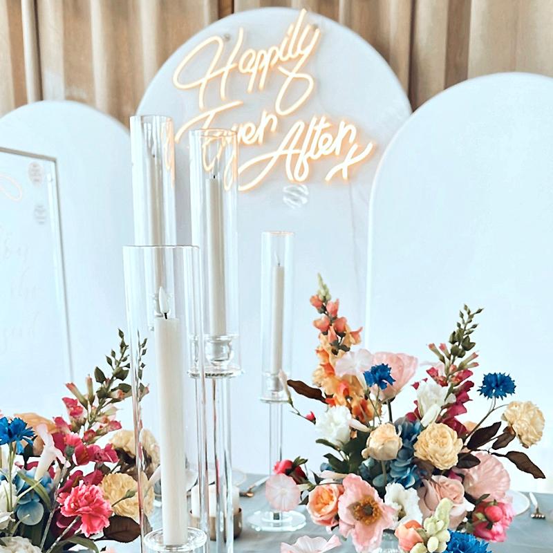 LED Schriftzug LED Sign Happily ever after x mieten für Hochzeitsdekoration und Trauung_2