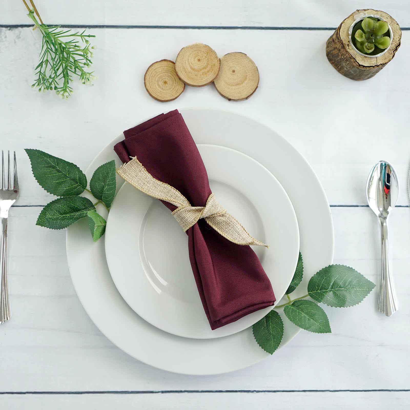 Serviette Polyester bordeaux burgundy mieten | Verleih Hochzeit Event_3