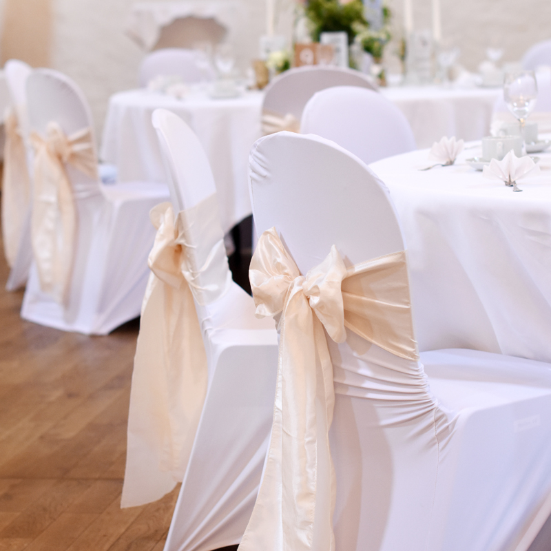 Schleifenband Taft  creme für Stuhl hussen mieten Hochzeit_2