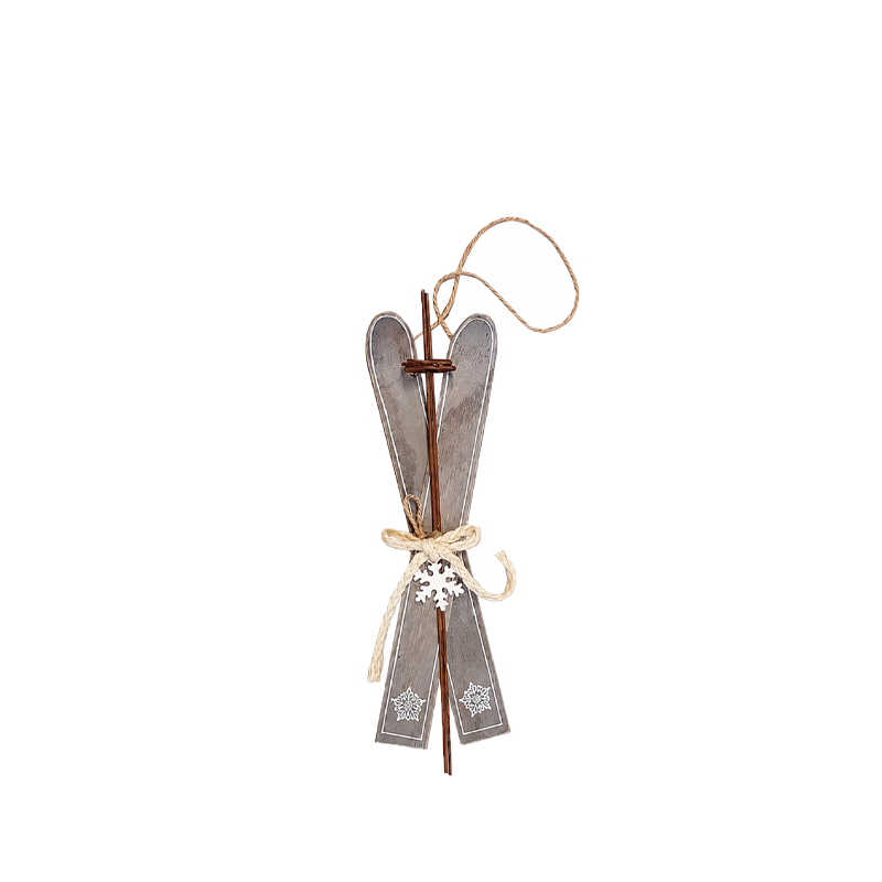Ski Holz Grau | 24cm | zum Hängen oder Legen | Verleih Deko Winterfeier, Apres Ski Party, Weihnachstfeier [mieten]