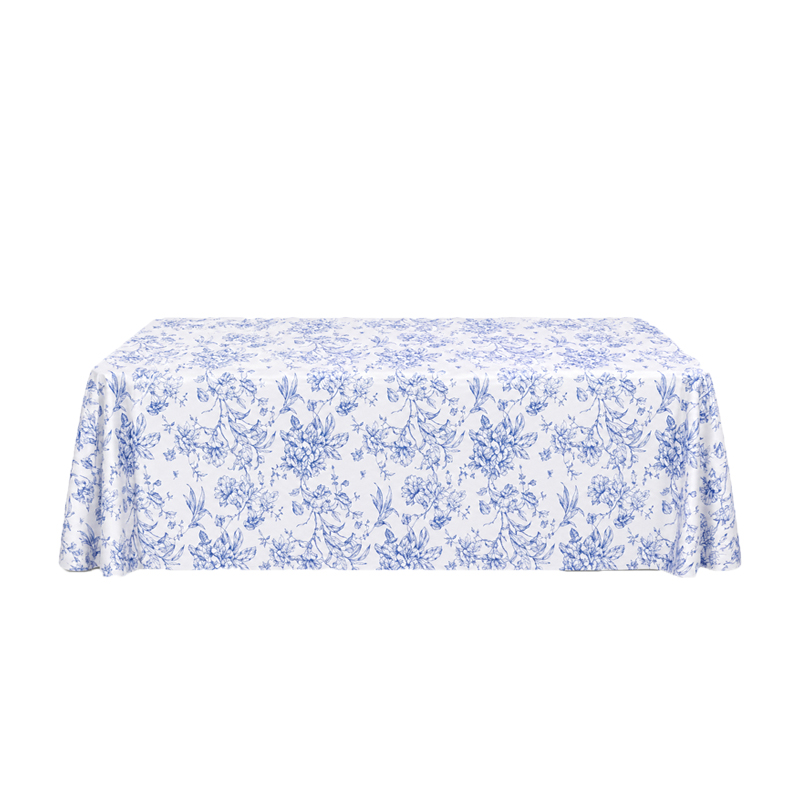 Tischdecke_Polyester_rechteckig_1,50x2,60cm_floral_blumig_blau_mieten_I_Verleih_Hochzeit_Feier_Event_Geburtstag_Catering_Firmenevent
