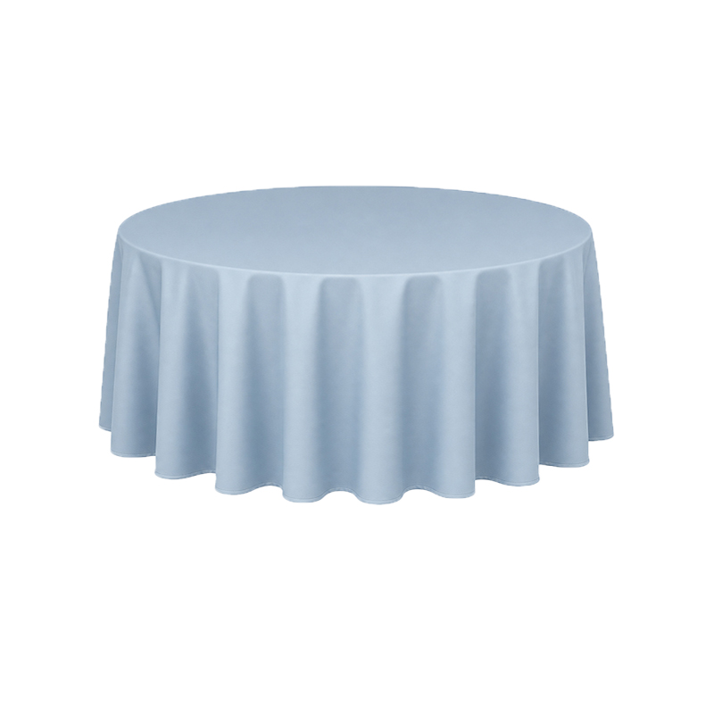 Tischdecke_Polyester_rund_275cm_dustyblue_blau_mieten_I_Verleih_Hochzeit_Feier_Event_Geburtstag_Catering_Firmenevent