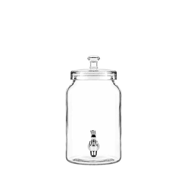 Getränkespender | Wasserspender mit Deckel, Glas klar mieten | Verleih Hochzeit, Event, Wasserbar, Aperol