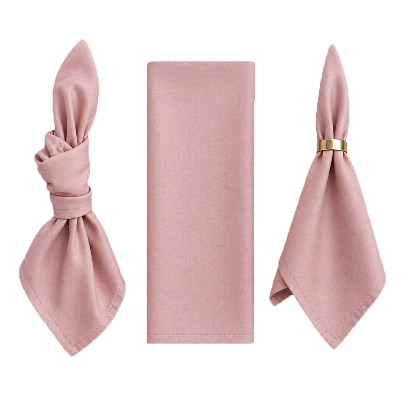 Stoffserviette aus Polyester 50x50cm in altrosa dustyrose | mieten für Hochzeit Event Catering