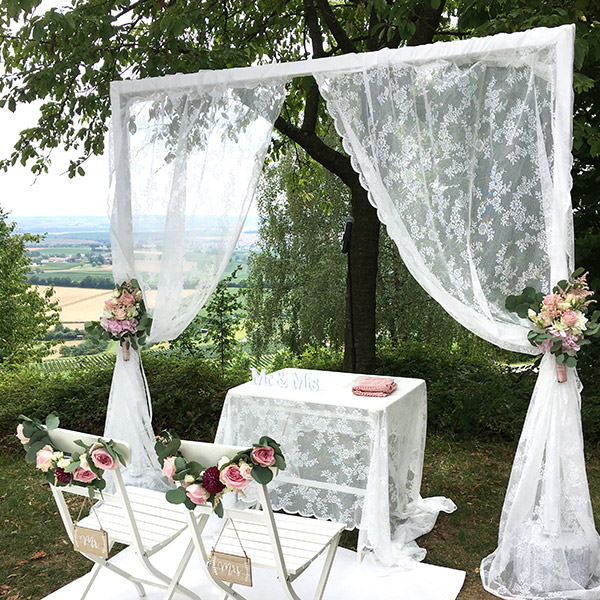 Traubogen Holz weiss eckig 2m Hochzeit Freie Trauung [mieten]_2