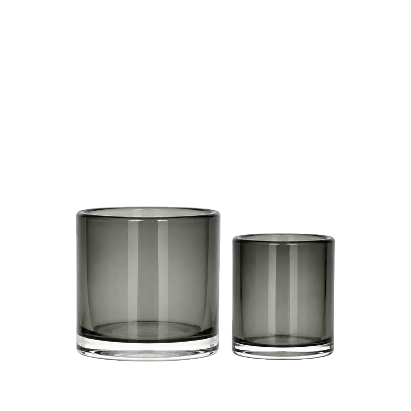 Vase Zylinder Glas anthrazit mieten Hochzeit, Event, Feier, Deko