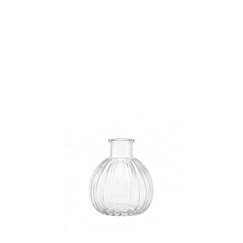Flaschenvase Rille Biggy Vintage klar mieten Hochzeit