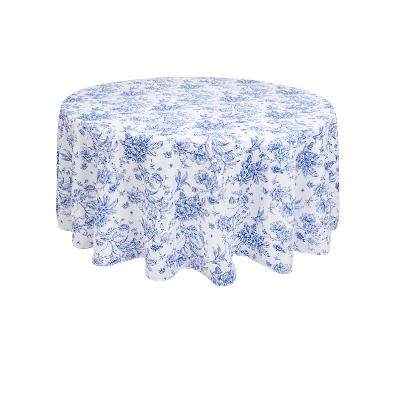 Tischdecke_Polyester_rund_305cm_floral_blumig_blau_mieten_I_Verleih_Hochzeit_Feier_Event_Geburtstag_Catering_Firmenevent