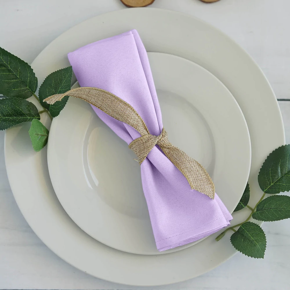 Serviette Polyester flieder mieten | Verleih Hochzeit Tischdeko