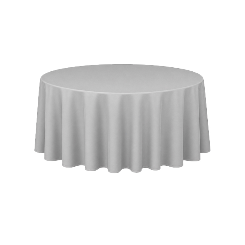 Tischdecke_Polyester_rund_275cm_grau_hellgrau_mieten_I_Verleih_Hochzeit_Feier_Event_Geburtstag_Catering_Firmenevent