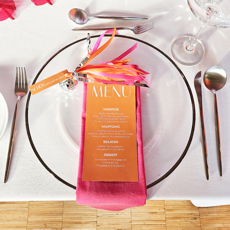 Serviette Leine pink | mieten für Hochzeit, Party, Geburtstag, Babyparty und Event_3