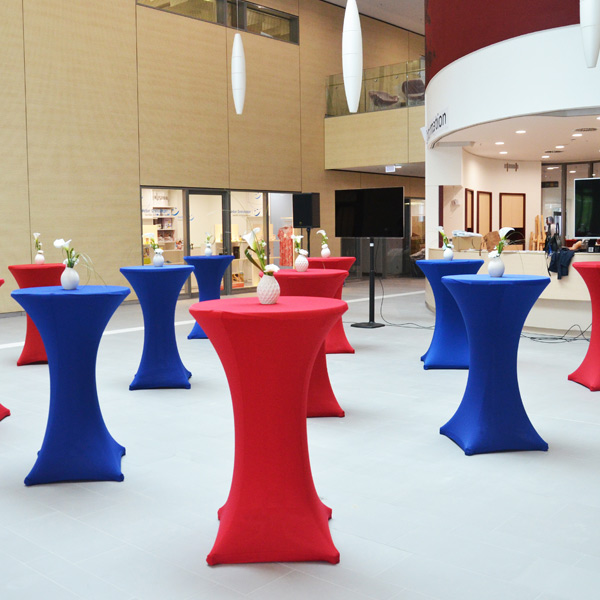 Stehtischhusse Stretch royalblau mieten Verleih Hochzeit Event Feier_2