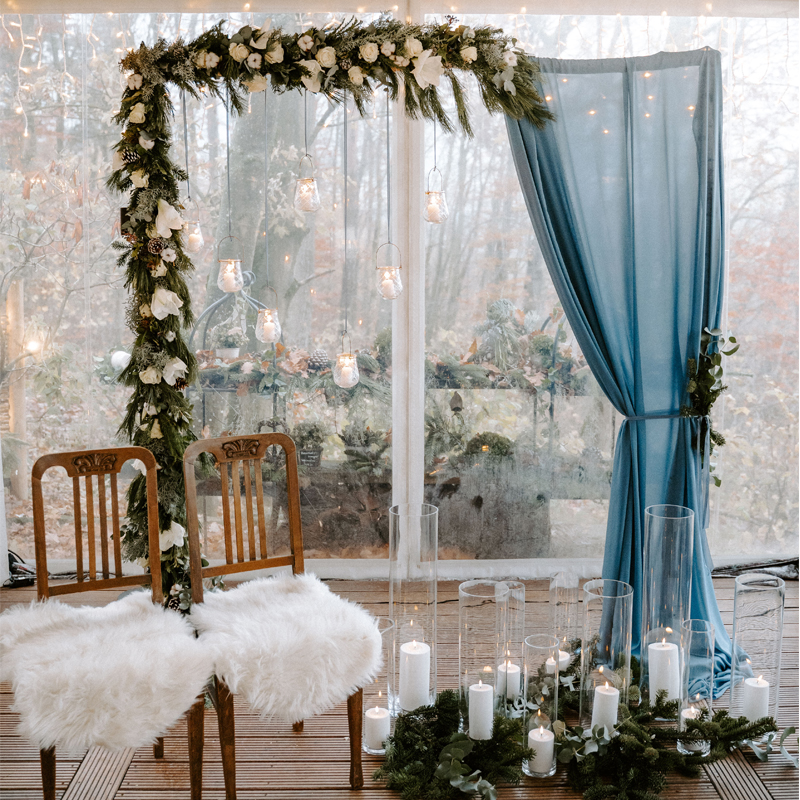 Traubogen Birkenstamm Gestell 2m Hochzeit Freie Trauung [mieten]_Blumendekoration